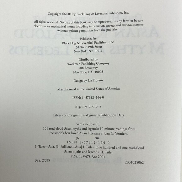 101 Read-Aloud Asian Myths & Legends Hardcover Book By Joan Verniero 2001 - Picture 4 of 8